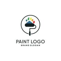 Paint logo design vector icon with creative unique idea