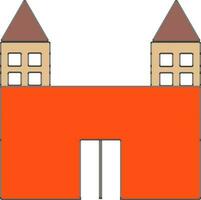 Flat style illustration of building. vector
