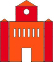 Shiny red and orange building. vector