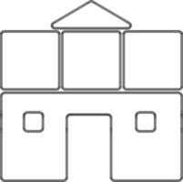 Flat style illustration of building. vector