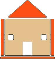 Shiny building in flat style illustration. vector