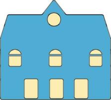 Building in blue and cream color. vector