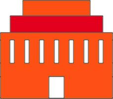 Building in orange and red color. vector
