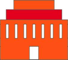 Building in orange and red color. vector