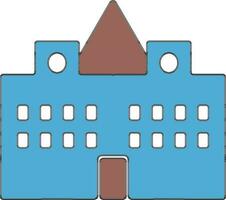 Flat style illustration of building. vector