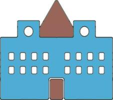 Flat style illustration of building. vector