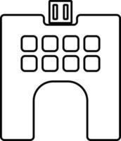 Building in black and white color. vector