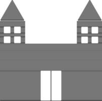 Flat style illustration of building. vector