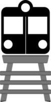 Flat black sign or symbol of a Train. vector