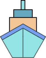 Front side view of a Ship. vector