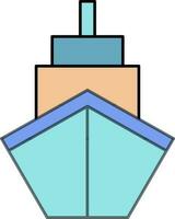 Front side view of a Ship. vector