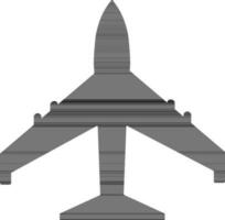 Flat black sign or symbol of a Airplane. vector