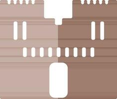 Building in brown and white color. vector