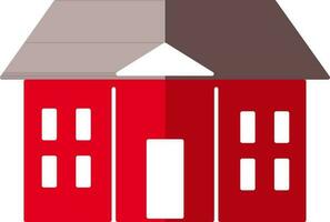 Shiny red and brown building. vector