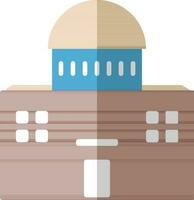 Building in brown and blue color. vector