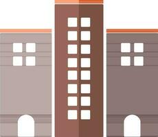 Flat style illustration of building. vector