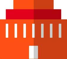 Building in orange and red color. vector