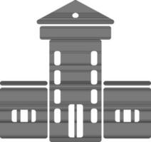 Building in black and white color. vector
