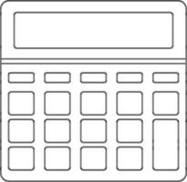 Calculator in line art illustration. vector