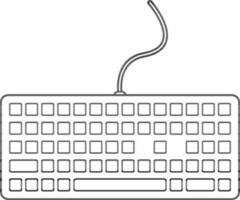 Isolated keyboard in line art illustration. vector