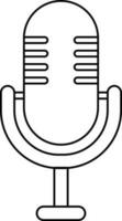 Line art microphone on white background. vector