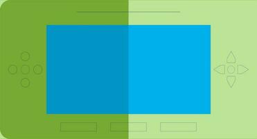 Green and blue handheld retro game. vector