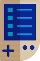 Handheld console game in blue and brown color. vector