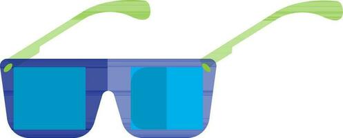 Sunglasses in green and blue color. vector