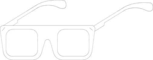 Black line art illustration of a sunglass. vector