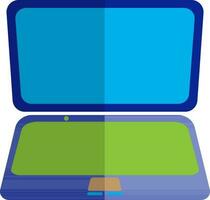 Isolated laptop in blue and green color. vector