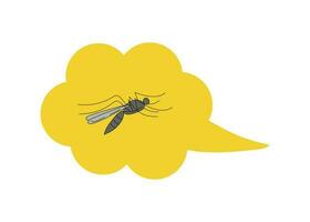 Destruction of insects. Mosquito. Bloodsucker. Malaria control concepts. Doodle style.  Vector illustration on white isolated background.