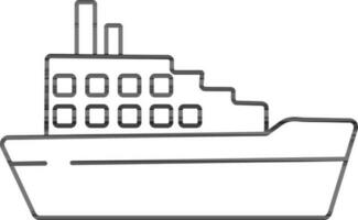 Line art illustration of a Ship. vector
