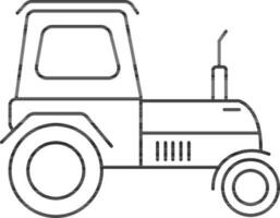 Line art illustration of a Tractor. vector