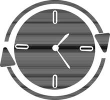 Symbol of clock with circular arrow for job search. vector