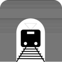 ferrocarril túnel icono con tren. vector