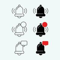 Editable Illustration of Notification Bell Icons Vector