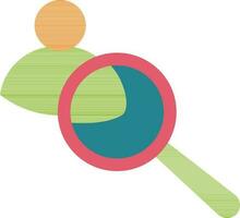 Illustration of search candidate with magnify tool. vector