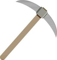 Brown and grey pickaxe. vector