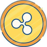 Ripple coin in yellow and white color. vector