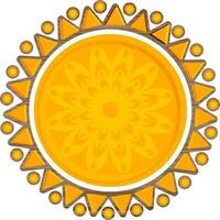 Floral decorative ornament in circle shape. vector