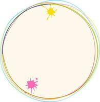 Circular frame with splash. vector