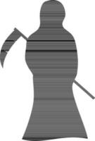 Silhouette of vampire with axe for Halloween. vector