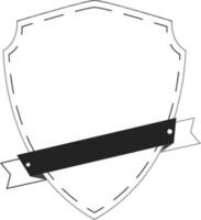 Illustration of a shield with ribbon. vector