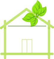 Illustration of hut with leaves. vector