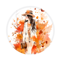 Autumn women t-shirt design, book cover ,posters and other uses, . . png