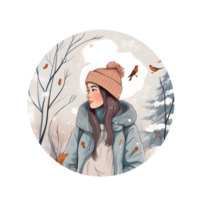 winter t-shirt design, women, trending design, book cover ,posters and other uses , isolated. png