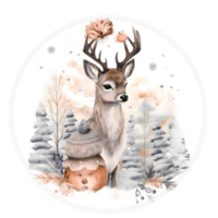 winter deer t-shirt design, trending design, book cover ,posters and other uses , isolated. png