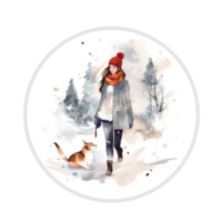 winter t-shirt design, women, trending design, book cover ,posters and other uses , isolated. png