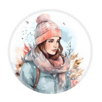 winter t-shirt design, women, trending design, book cover ,posters and other uses , isolated. png