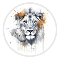 king lion t-shirt design, best , trending design, book cover ,posters and other uses ,png isolated. generative ai png